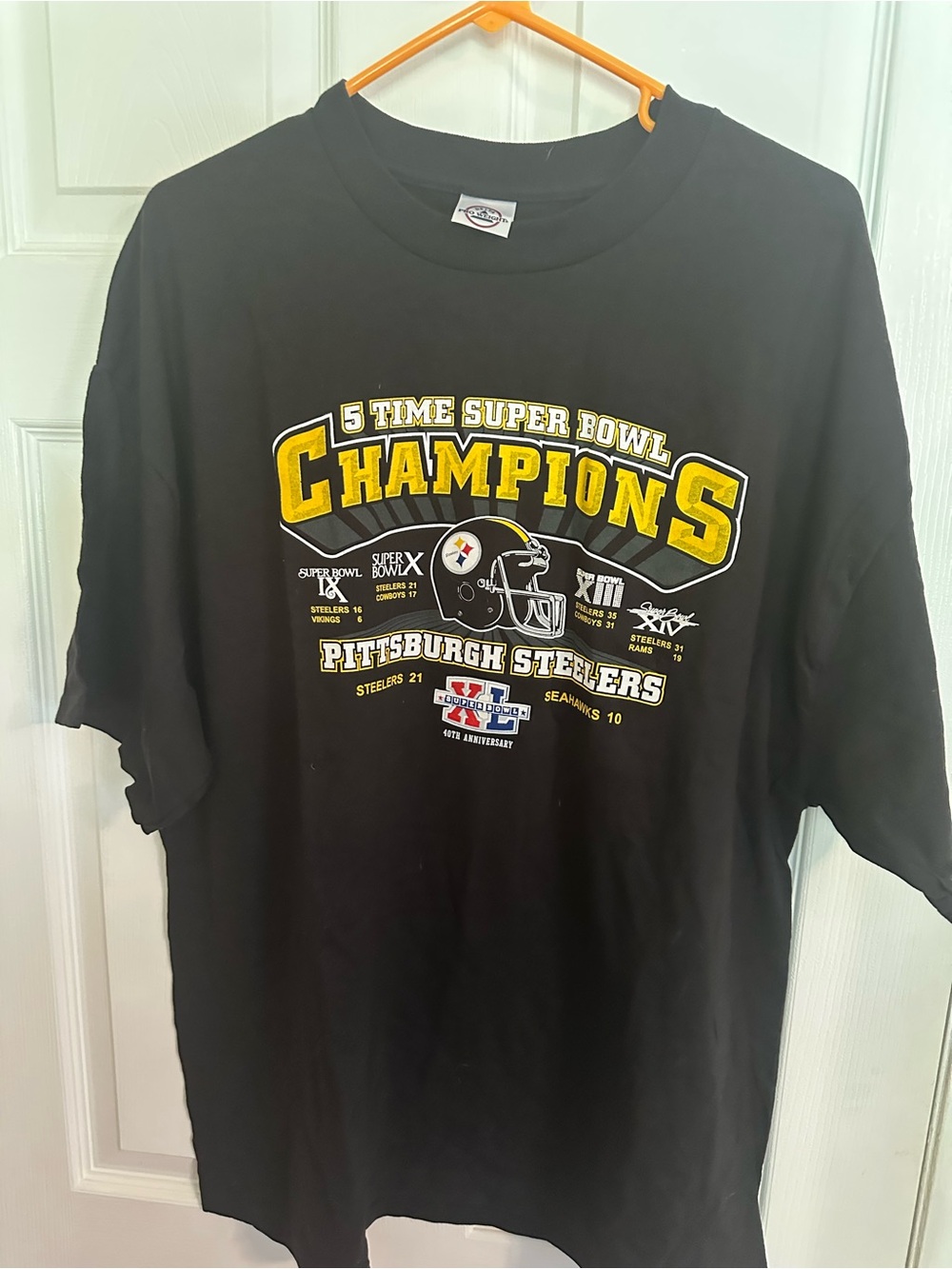 Pittsburgh Steelers 5-Time Super Bowl Champions Black Tee